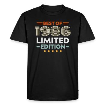 Retro 1986 Vintage Gift 38th Birthday 38 Years - Men's Premium Organic T-Shirt - black - Front - Nico (187cm)