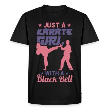 Karate Girl - Men's Premium Organic T-Shirt - black - Front - Nico (187cm)