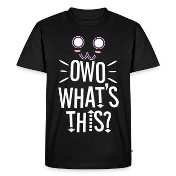 OwO Qu’est-ce que c’est ? - T-shirt Premium bio Homme - noir - Devant - Nico (187cm)