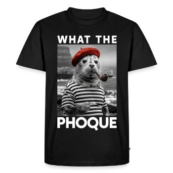What the Phoque Pays Basque Humour Régional Basque - T-shirt Premium bio Homme - noir - Devant - Nico (187cm)
