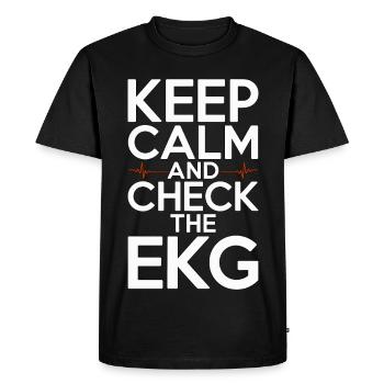 Cardiac Tech Keep Calm And Check Cardiac Imaging - Men's Premium Organic T-Shirt - black - Front - Nico (187cm)