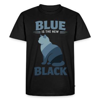 BKH Blue: Minimalist "Blue is the new Black" - Men's Premium Organic T-Shirt - black - Front - Nico (187cm)