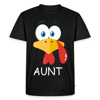 Auntie Turkey Funny Thanksgiving Gift For Aunt - Men's Premium Organic T-Shirt - black - Front - Nico (187cm)