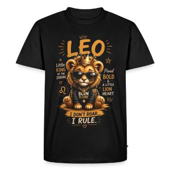 Leo Roi Lion Princier et Orné - Zodiaque - Men's Premium Organic T-Shirt - black - Front - Nico (187cm)