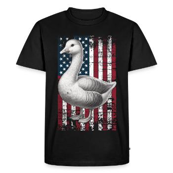 Embden Goose US Emdengans - Men's Premium Organic T-Shirt - black - Front - Nico (187cm)