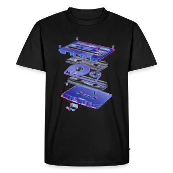 audio cassette tape compact 80s retro walkman - T-shirt Premium bio Homme - noir - Devant - Nico (187cm)