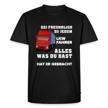 truck driver - Men's Premium Organic T-Shirt - black - Front - Nico (187cm)