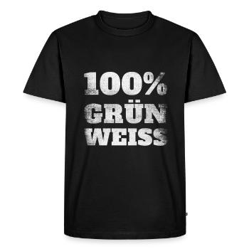 100% Green & White – Pride and Passion - Men's Premium Organic T-Shirt - black - Front - Nico (187cm)