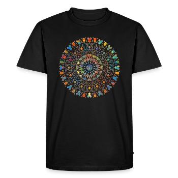 Mandala oriental tribal delicate orange special - Men's Premium Organic T-Shirt - black - Front - Nico (187cm)