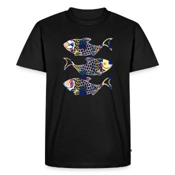 Pisces - Men's Premium Organic T-Shirt - black - Front - Nico (187cm)