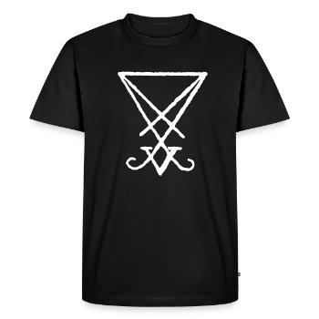 Luzifer-Siegel im Grimorium Verum - Männer Premium Bio T-Shirt - Schwarz - Vorne - Nico (187cm)