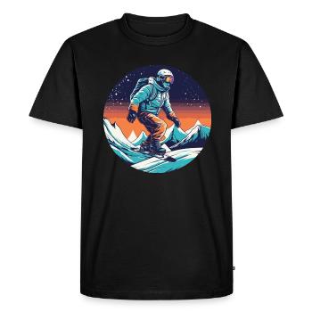 Snowboard ou ski puis après-ski - T-shirt Premium bio Homme - noir - Devant - Nico (187cm)