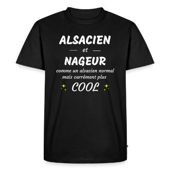 alsacien et nageur alsacien plus cool - T-shirt Premium bio Homme - noir - Devant - Nico (187cm)