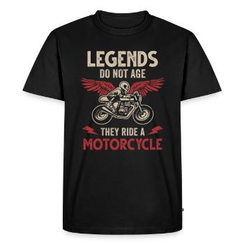 Moto Légende Anniversaire Motard Motard - T-shirt Premium bio Homme - noir - Devant - Nico (187cm)