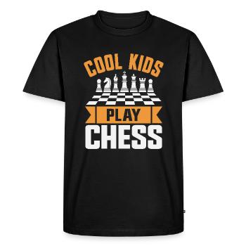 Chess Player Cool Kids Play Chess - Men's Premium Organic T-Shirt - black - Front - Nico (187cm)