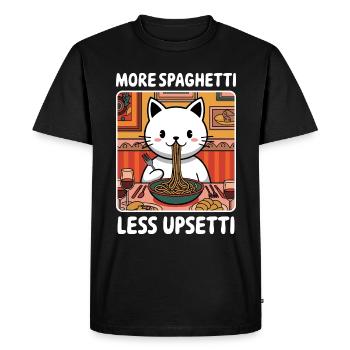 More Spaghetti Less Upsetti Cute Cat Pasta Lover - Men's Premium Organic T-Shirt - black - Front - Nico (187cm)