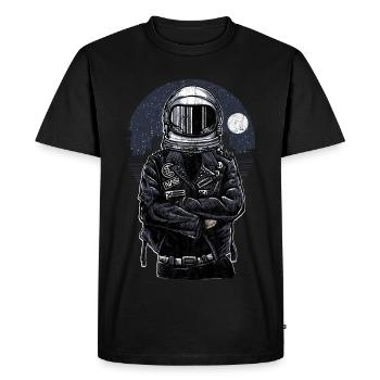 ASTRONAUT REBELL - Funny Astronaut Gift - Men's Premium Organic T-Shirt - black - Front - Nico (187cm)