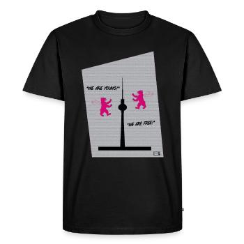 BTN Fan Merch - Männer Premium Bio T-Shirt - Schwarz - Vorne - Nico (187cm)
