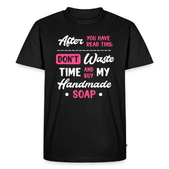 Conception de marchand de savon pour les fabricants de savon - T-shirt Premium bio Homme - noir - Devant - Nico (187cm)