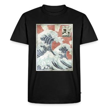 Great Wave Off Kanagawa Japanese Aesthetic Art - Men's Premium Organic T-Shirt - black - Front - Nico (187cm)