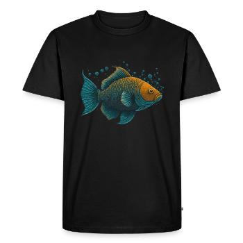 Fish Illustration - Men's Premium Organic T-Shirt - black - Front - Nico (187cm)