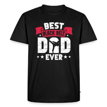 best black belt dad ever Design for a karate dad - Men's Premium Organic T-Shirt - black - Front - Nico (187cm)