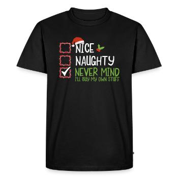 Noël Noël Dire Humour Drôle Spirituel - T-shirt Premium bio Homme - noir - Devant - Nico (187cm)
