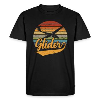 Planificateur rétro planeur Soaring pilote d’avion - T-shirt Premium bio Homme - noir - Devant - Nico (187cm)