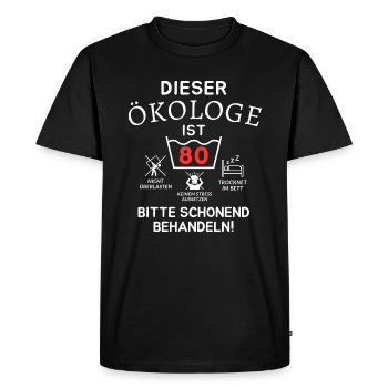 This ecologist is 80 years old. - Men's Premium Organic T-Shirt - black - Front - Nico (187cm)