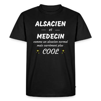 alsacien et medecin alsacien plus cool - T-shirt Premium bio Homme - noir - Devant - Nico (187cm)