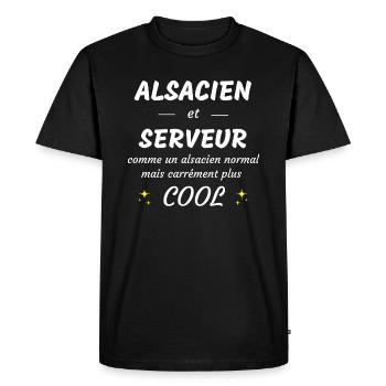 alsacien et serveur alsacien plus cool - T-shirt Premium bio Homme - noir - Devant - Nico (187cm)