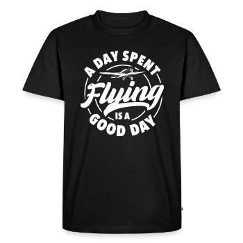 A Day spent flying is a good day - Men's Premium Organic T-Shirt - black - Front - Nico (187cm)