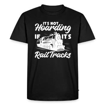 Ce n’est pas une thésaurisation si ses rails de rail Design - T-shirt Premium bio Homme - noir - Devant - Nico (187cm)