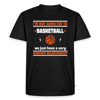 Je ne suis pas accro au basket - T-shirt Premium bio Homme - noir - Devant - Nico (187cm)
