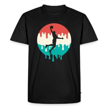 joueur de basket-ball joueur de basket-ball dégoulinant joueur de basket-ball - T-shirt Premium bio Homme - noir - Devant - Nico (187cm)