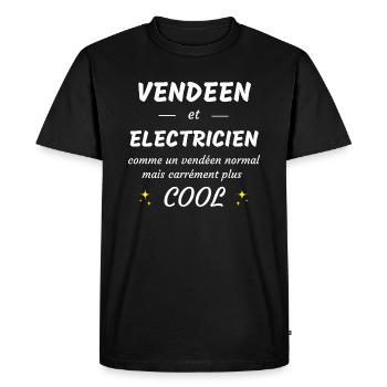 vendéen et electricien vendéen plus cool - T-shirt Premium bio Homme - noir - Devant - Nico (187cm)