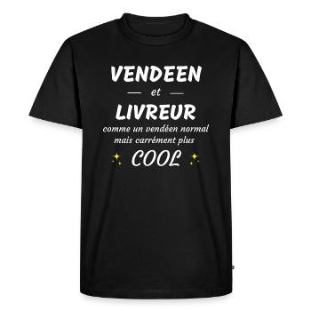vendéen et livreur vendéen plus cool - T-shirt Premium bio Homme - noir - Devant - Nico (187cm)
