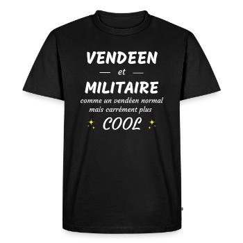 vendéen et militaire vendéen plus cool - T-shirt Premium bio Homme - noir - Devant - Nico (187cm)