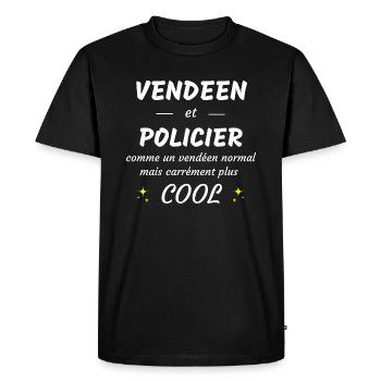 vendéen et policier vendéen plus cool - T-shirt Premium bio Homme - noir - Devant - Nico (187cm)