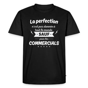 La perfection n est pas donnée sauf commercial - T-shirt Premium bio Homme - noir - Devant - Nico (187cm)