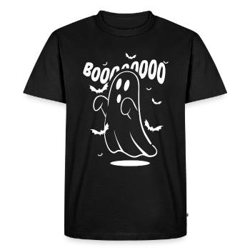 Boo halloween, fantôme drôle, Boo Boo - T-shirt Premium bio Homme - noir - Devant - Nico (187cm)