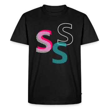 S Initial - Men's Premium Organic T-Shirt - black - Front - Nico (187cm)