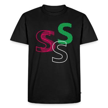 S Letter - Men's Premium Organic T-Shirt - black - Front - Nico (187cm)