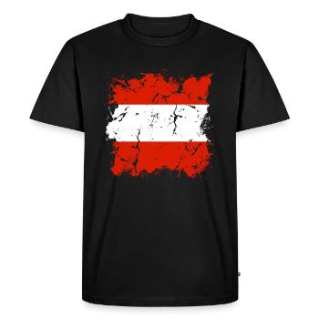 Drapeau de l’Autriche Drapeau autrichien AT - T-shirt Premium bio Homme - noir - Devant - Nico (187cm)