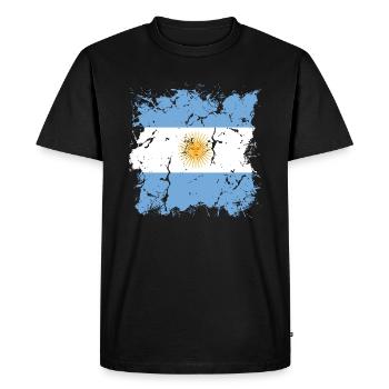 Argentina Flag South America Argentine Flag - Men's Premium Organic T-Shirt - black - Front - Nico (187cm)