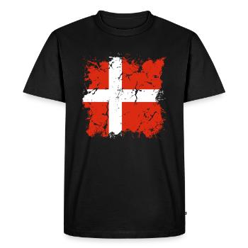 Denmark Flag Scandinavia Danish Flag Travel - Men's Premium Organic T-Shirt - black - Front - Nico (187cm)