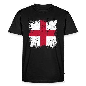 Drapeau d’Angleterre Vintage Drapeau Anglais Utilisé Look - T-shirt Premium bio Homme - noir - Devant - Nico (187cm)