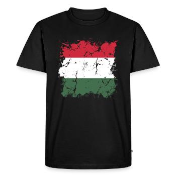 Hungary Flag Hungarian Flag Balaton Hungary - Men's Premium Organic T-Shirt - black - Front - Nico (187cm)