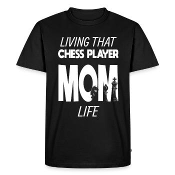 Vivre ce joueur d’échecs Maman Vie Mama Schach - T-shirt Premium bio Homme - noir - Devant - Nico (187cm)