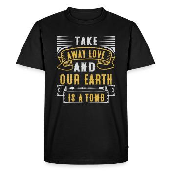 Préserver l’amour : notre planète comme patrimoine précieux - T-shirt Premium bio Homme - noir - Devant - Nico (187cm)